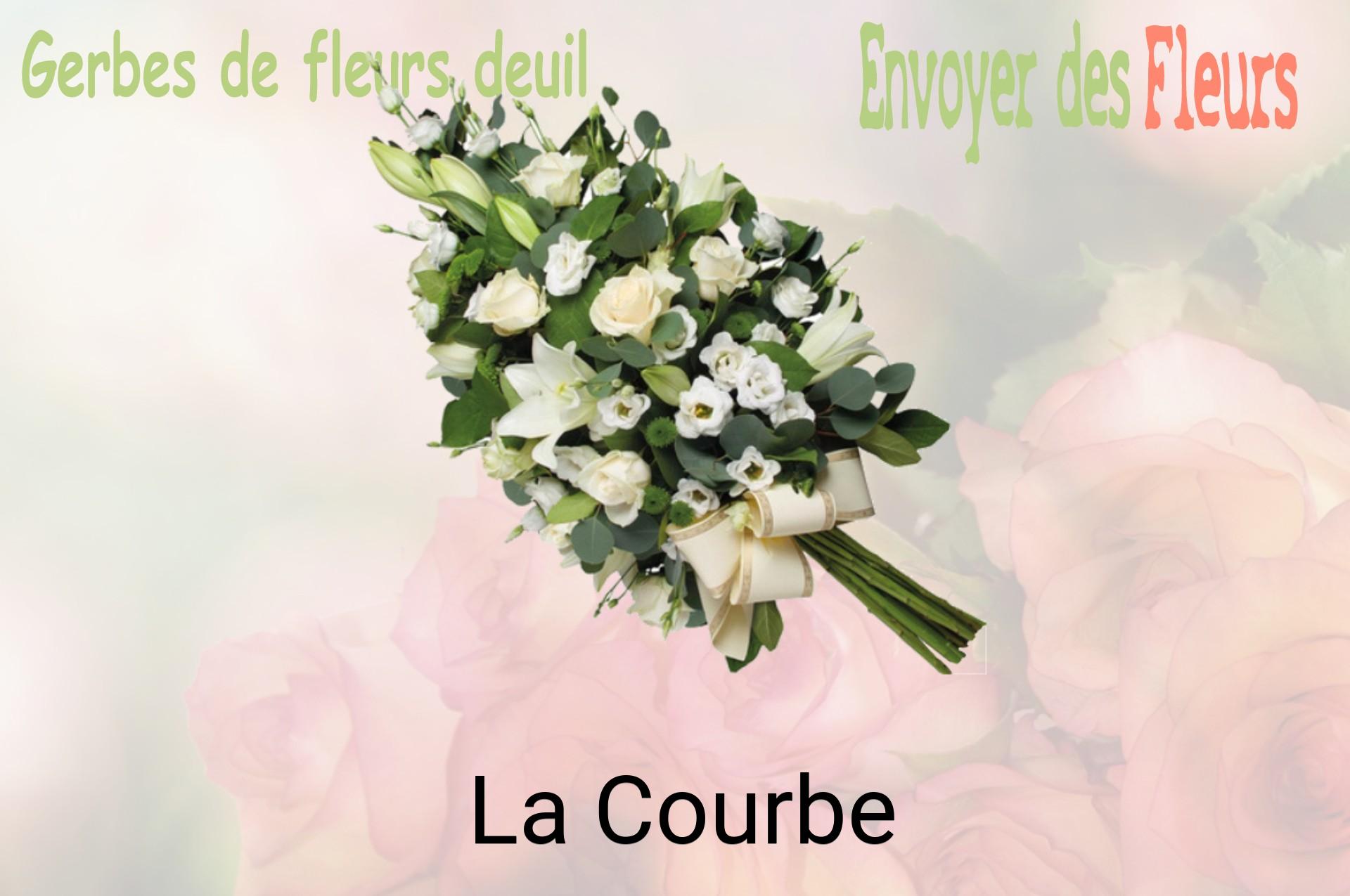 Gerbe de fleurs de deuil livrée à La Courbe